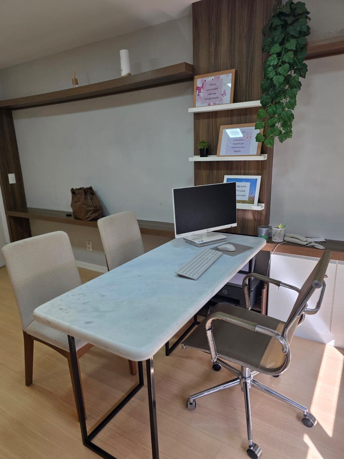 Recepção e mesa de avaliação